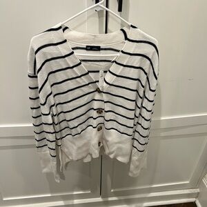 NWT GAP Cardigan White/Navy Striped. Size XS